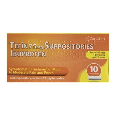 TEFIN 75MG SUPPOSITORIES IBUPROFEN (10)